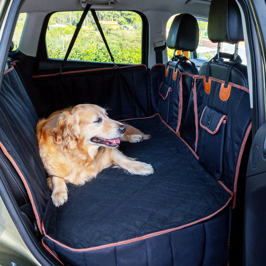 Dog Back Seat Extender Hard Bottom | Soft Surface | Backseat Cover for Dogs in Car with Removable Absorbent MAT | Thoughtful Design | Care in Every Detail | NO Slipping | 3xTHICK