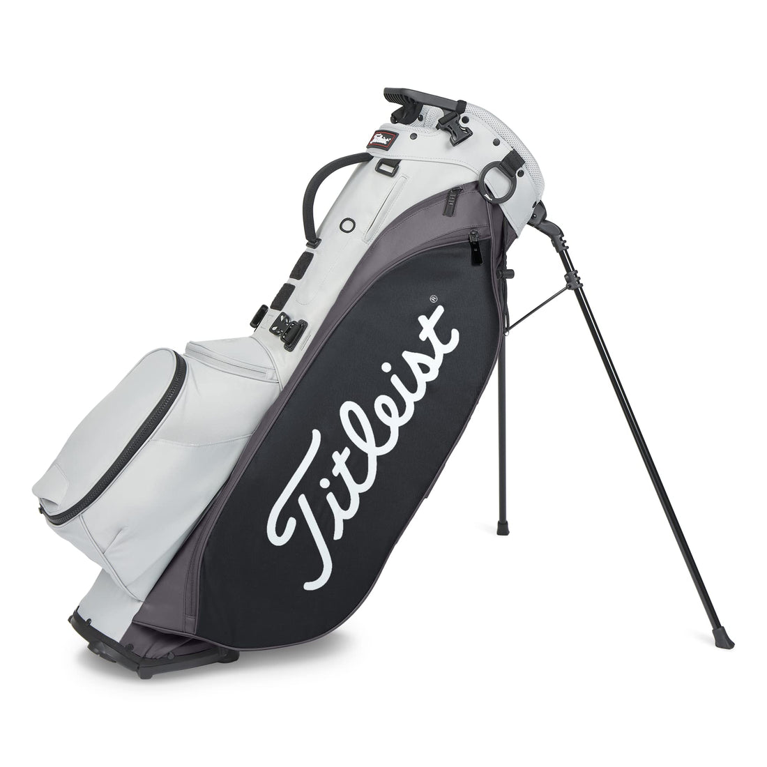 Titleist Players 5 Gray/Graphite/Black Golf Stand Bag with Premium Double Strap 5-way Top Cuff and External Drink Sleeves