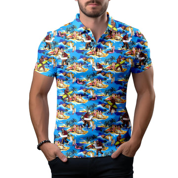 Funny Sasquatch Golf Shirts for Men Dry Fit Performance Moisture Wicking Mens Golf Gifts Collared Short Sleeve Shirt
