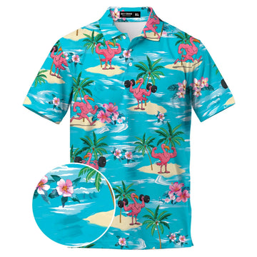 Flamingo Gains Polo 🦩💪 Golf Polos