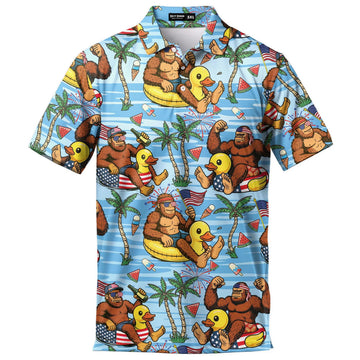 Freedom Floatin’ Sasquatch Polo Shirts For Men