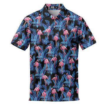 Midnight Flamingo Polo 🌙🦩Golf Polos